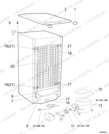 Взрыв-схема холодильника Electrolux ERD26098X - Схема узла Cooling system 017